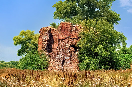 Frontowe zdjęcie zamku Złotoria