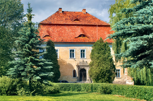 Frontowe zdjęcie zamku Mojęcice